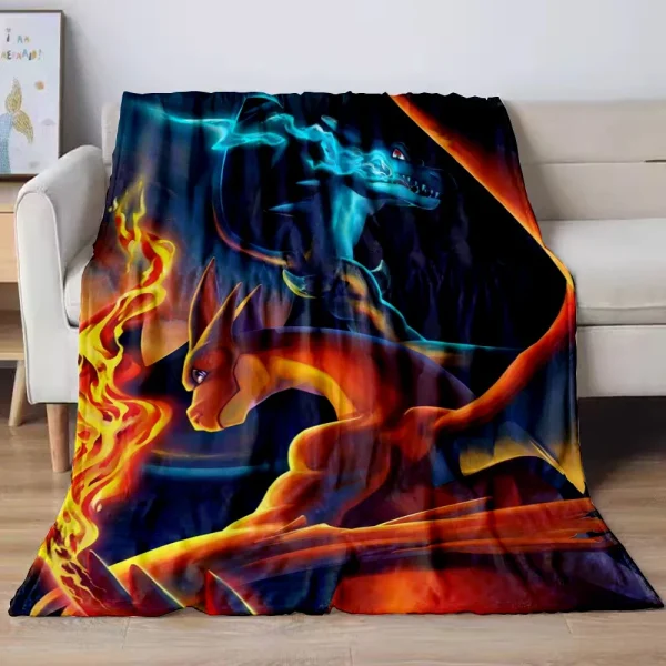 31 Stile Anime Pokémon Charizard Cartoon Coperta di flanella per divano Divano di casa Coperte per studenti Bambini Studente Pisolino Ragazza Regalo per bambini 4
