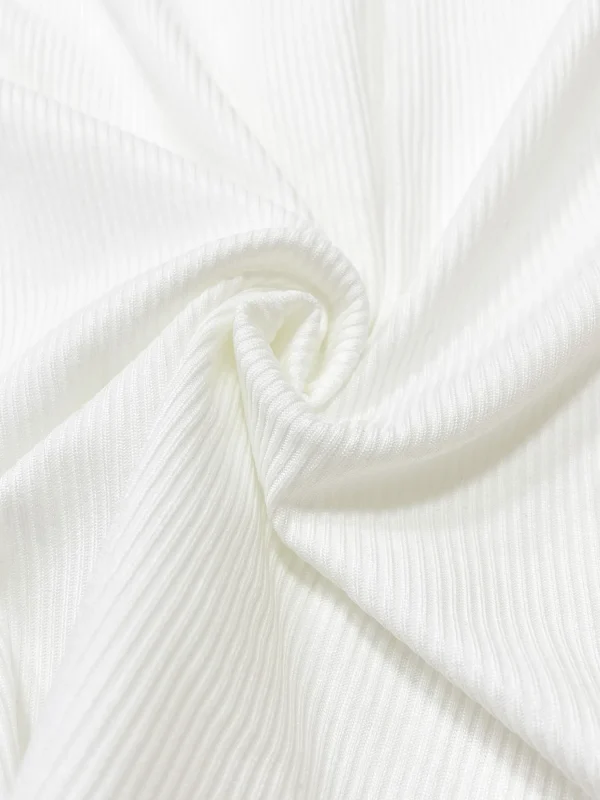 T-shirt da donna a costine sul davanti con mezzo bottone semplice, top alla moda, maglietta girocollo a maniche lunghe vestibilità casual 4