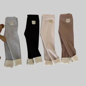 1 pz autunno inverno ragazze leggings pantaloni di peluche per bambini pantaloni termici per bambini moda per bambini pantaloni versione coreana pantaloni casual 1