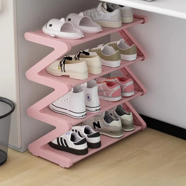 Scarpiera creativa a forma di Z, semplice scarpiera per la casa, scarpiera con assemblaggio multistrato per riporre le scarpe dei dormitori 1