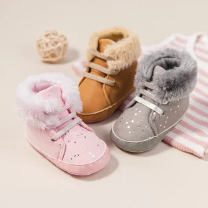 KIDSUN 2021 Inverno Nuovo Bambino Stivaletti Della Ragazza del Ragazzo Stivali di Cotone Morbida-Suola Antiscivolo Caldo Del Bambino Primi Camminatori Infantile Scarpe Da Culla 1