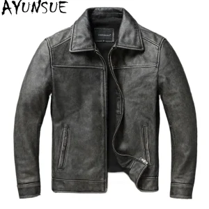 AYUNSUE cappotti in vera pelle autunno uomo abbigliamento giacche moto corte Slim Fit stile taglia S-7XL Chaquetas Para Hombre 1