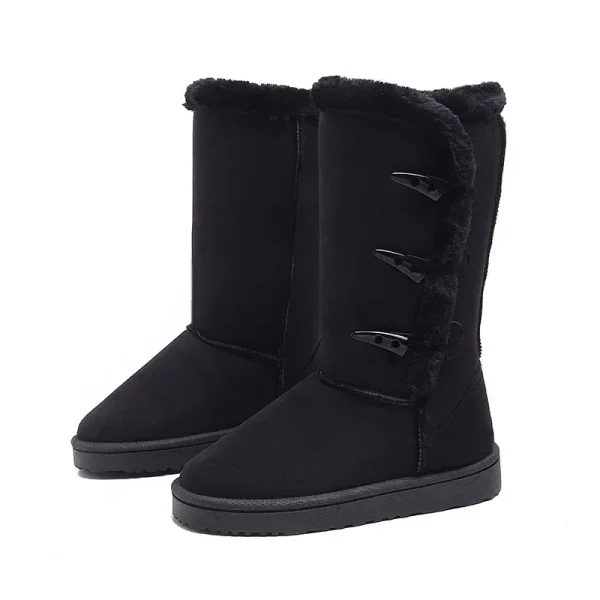 tendenza inverno caldo stivali da neve da donna per scarpe di cotone stivaletti da donna con fibbia in corno di toro antiscivolo impermeabili 5