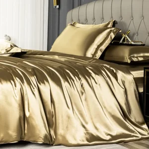 Set biancheria da letto setosa in puro raso Set letto Queen King Size di lusso Trapunta Copripiumino Biancheria da letto e federa per biancheria da letto singola doppia 1