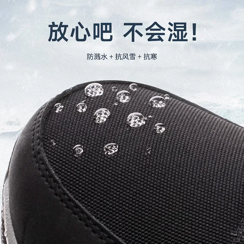 Stivali da neve da donna impermeabili da uomo Stivali invernali alti alla caviglia Piattaforma calda in peluche Uomo 2025 Scarpe Stivali da neve antiscivolo da esterno Uomo 4