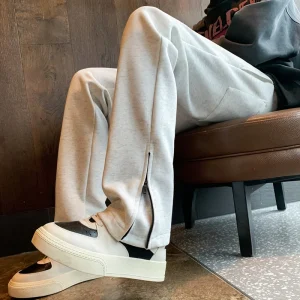 Pantaloni casual dritti slim fit da uomo primavera autunno stile americano pesante con cerniera 1