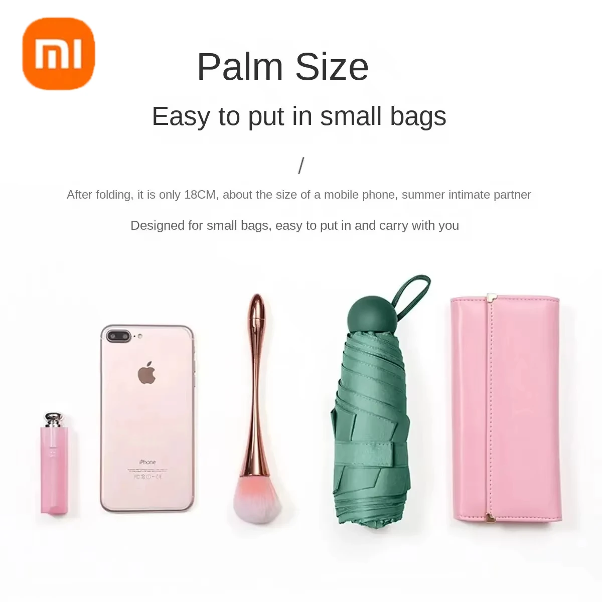 Mini Ombrello Pieghevole Parasole Portatile Protezione Solare Ombrello da Pioggia Manico in Lega di Gomma Nera Protezione UV Sole Pioggia Doppio Uso 4