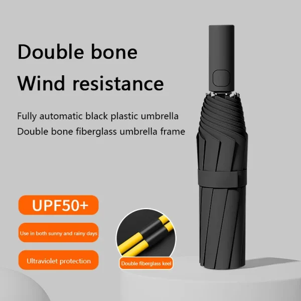 Ombrello pieghevole Xiaomi 24 Bone Ombrello completamente automatico a doppio osso SPF 50 Protezione UV Resistenza alla pioggia Ombrello resistente al vento forte 2