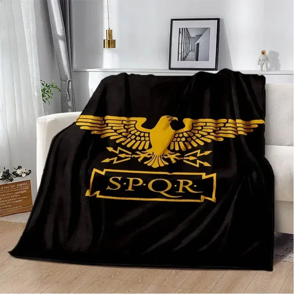 Coperte stampate con logo romano SPQR Coperta calda per bambini coperta morbida e confortevole coperta da viaggio per la casa regalo di compleanno 2