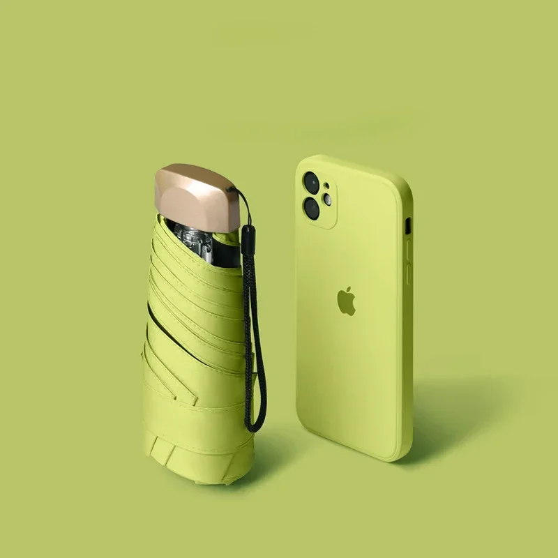 1Pc 55% di sconto Mini Ombrellone Tasca Ombrello da pioggia Vinile Pieghevole Protezione UV dai raggi ultravioletti Parasole Tasca Parasole Capsula 6