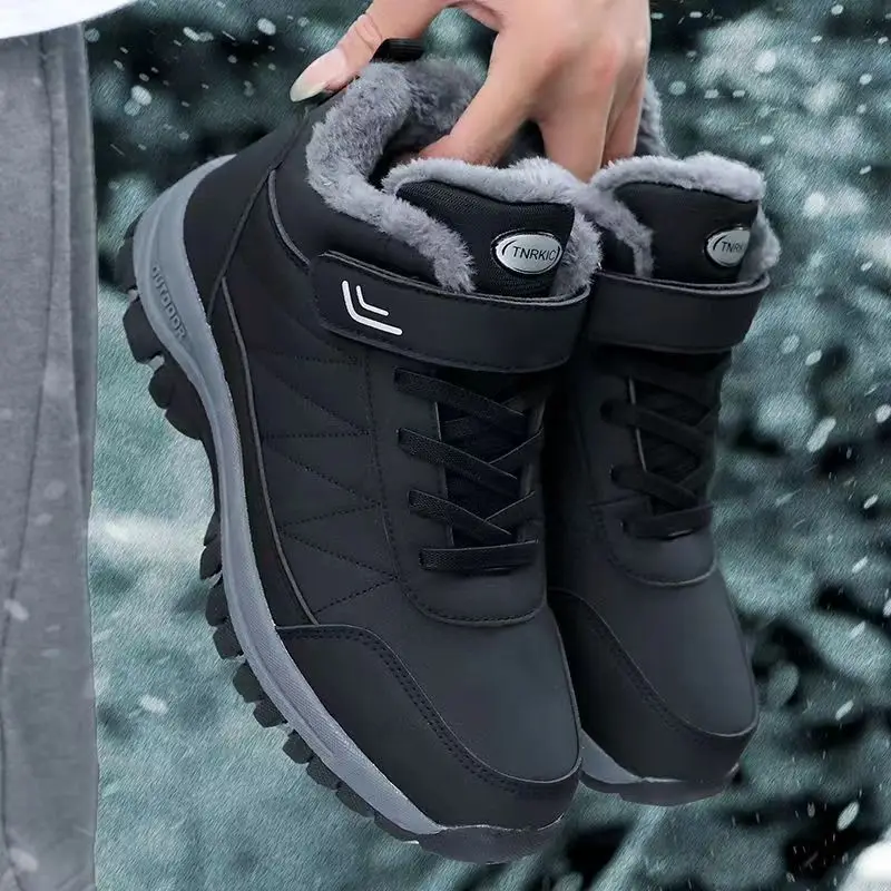 Scarpe da uomo in velluto invernale Stivali da neve casual di alta qualità Stivali da uomo caldi impermeabili Sneaker da trekking maschile all'aperto Botas Zapatos 4