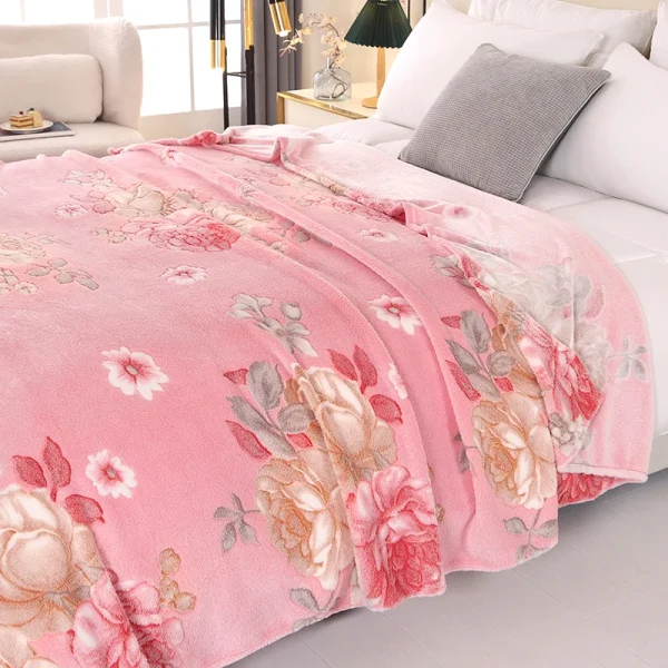 Bonenjoy 1pc Coperta Copriletto stile floreale Coperta in pile Plaid Scialle da viaggio Divano Pisolino Coperte Lenzuolo per la casa manta 2