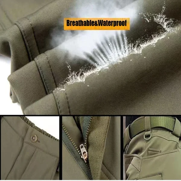 Città da uomo Gargo Inverno Tattico SharkSkin Giubbotti Pantaloni da trekking Pesca Arrampicata Trekking Caccia casual Pantaloni da campeggio M-5XL 4