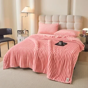 Coperta da tiro in stile coreano per divano, accogliente e calda coperta a righe in peluche per divano, camera da letto, soggiorno, decorazioni per festival per tutte le stagioni 1