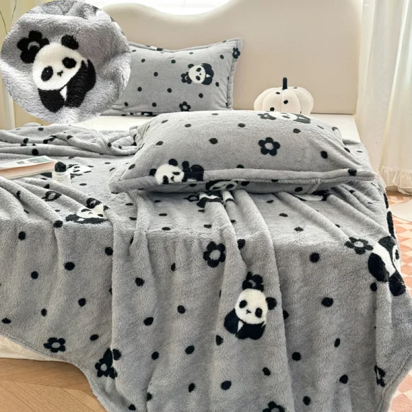1pc peluche coperta per letti Panda stampato morbido pile corallo plaid per divano singolo/regina/re caldo coperte di Thow di alta qualità 1