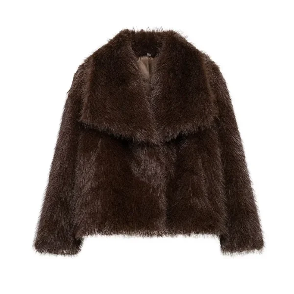 MUJER Cappotto in pelliccia sintetica Peluche soffice Giacca da donna 2025 Donna Autunno Inverno Novità in Capispalla Bianco Rosso Grigio Nero Miscele Cappotti 6