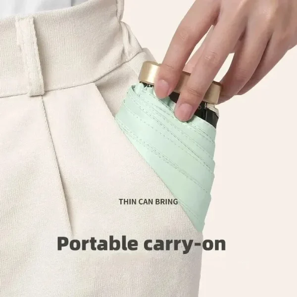 Mini ombrellone tascabile ombrellone da pioggia vinile pieghevole protezione UV dai raggi ultravioletti parasole tascabile parasole capsula 6