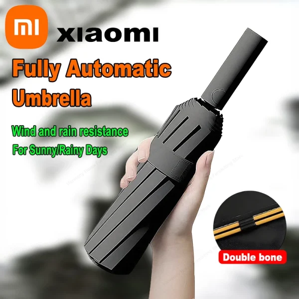 Ombrello pieghevole Xiaomi 24 Bone Ombrello completamente automatico a doppio osso SPF 50 Protezione UV Resistenza alla pioggia Ombrello resistente al vento forte 1