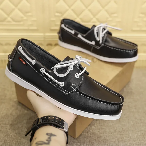 Scarpe casual da uomo in vera pelle Mocassini da uomo di moda Scarpe da guida piatte da uomo morbide e comode 2025 Nuove scarpe per il tempo libero da uomo 4
