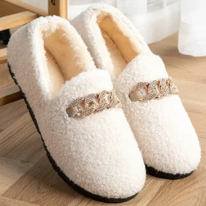 Pantofole da donna calde corte fodera in peluche scarpe da casa mocassini Slip on Fashion Lady Flats mocassini antiscivolo 2023 1
