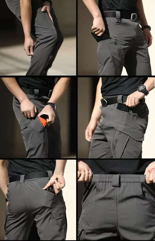Pantaloni cargo elastici da uomo Primavera Autunno Autunno Pantaloni tattici Campeggio Escursionismo Trekking Arrampicata Sport militari ad asciugatura rapida all'aperto 3