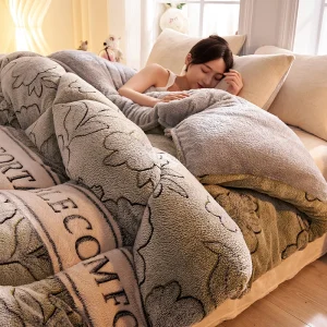 Coperta in pile di agnello trapunta invernale super calda biancheria da letto autunnale primaverile trapunta in pile di latte 5 kg dormitorio singolo doppio addensato 1