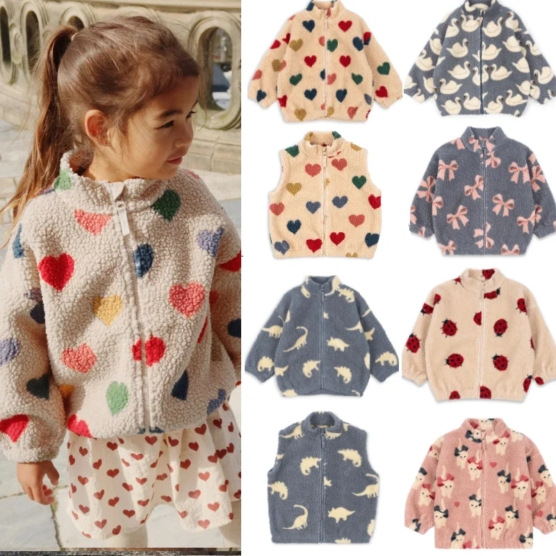 Giacche per bambini 2024 Autunno e Inverno Moda Cartoon Lana di agnello Giacca per ragazze Cotone Caldo Cappotto per ragazzi carini Abbigliamento per bambini 1