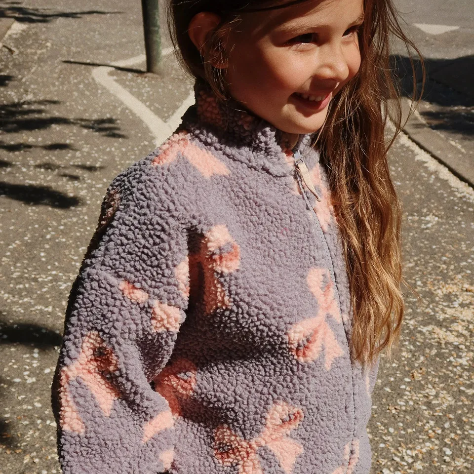 Konges Slojd Inverno Neonate Giacche di lana d'agnello Abbigliamento per bambini Ragazze Cartoon Gattino Swan Beetle Capispalla Ragazzi Cappotti a righe 1-9Y 4