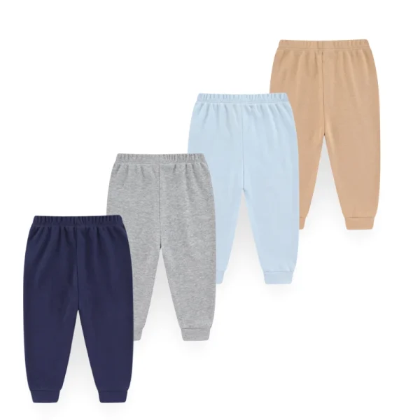 Pantaloni per bambini unisex in 4 pezzi 100% cotone tinta unita 0-24 mesi pantaloni per ragazza ragazzo quattro stagioni vestiti per neonati