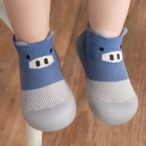 Suefunskry Scarpe da calzino per bambini Cartone animato per bambini Suola in gomma morbida Pantofola da pavimento per interni antiscivolo per scarpe da ginnastica per la prima camminata dei neonati 2