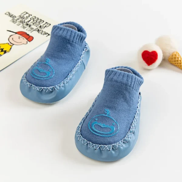 New born Baby Calzini e Calzettoni Con Suole di Gomma Infantile Del Bambino Delle Ragazze Dei Ragazzi di Autunno di Inverno Dei Capretti Pavimento Calzini e Calzettoni Scarpe Antiscivolo Morbida suola Calzino 6