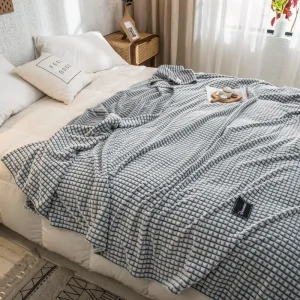 Plaid per letti Coperte in pile corallo Plaid di colore grigio Copriletti singoli/queen/king in flanella Coperte morbide e calde per letto 1