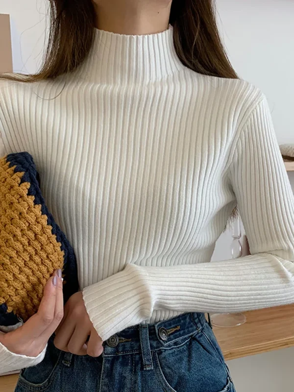 AOSSVIAO 2025 chic Autunno inverno Maglione Pullover Donna Manica lunga dolcevita casual caldo maglione basic lavorato a maglia Maglioni top 3