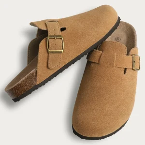 Shevalues Zoccoli in pelle scamosciata di sughero per donna Pantofole in sughero Sandali estivi in sughero Scivoli da spiaggia alla moda Muli classici Zoccoli da uomo Scarpe Baotou 1