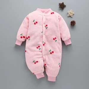 WUDIMIQI Nuovo Neonata Ragazzo Pagliaccetto Spesso Caldo Inverno Neonato Bambino Dinosauro Pile Pagliaccetto Tuta Morbido Pigiama Vestiti 1