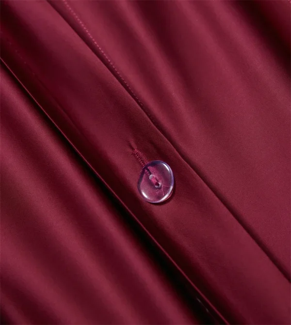 Set biancheria da letto di lusso in cotone egiziano rosso bordeaux 1200TC Copripiumino morbido setoso tinta unita Federe lenzuolo piatto/con angoli 6