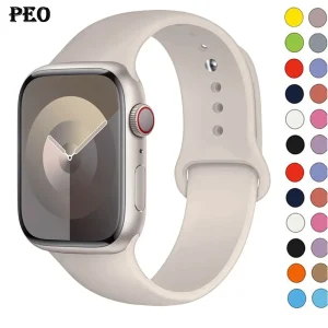 Cinturino in silicone per cinturino Apple Watch 44mm 45mm 40mm 41mm 42-38mm 45 mm braccialetto sportivo serie iwatch 8 7 6 5 4 3 SE 9 Ultra 2 49mm 1