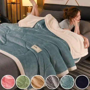 Coperte ponderate calde autunno inverno in pile di latte per letti Coperta da tiro in velluto Beibei addensato europeo Trapunta calda 1