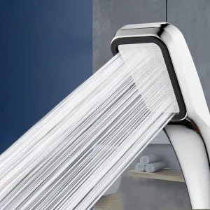 Soffione doccia pressurizzato a 300 fori Soffione doccia quadrato con presa a mano Ugello a pioggia a risparmio idrico Accessori per il bagno 1