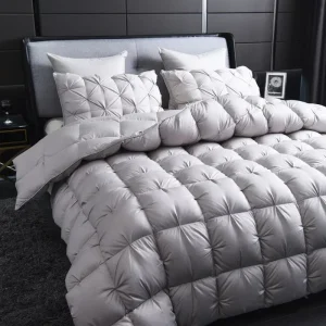 Piumino d'oca bianco caldo inverno spesso 3D coperta da letto per pane Luxury Pinch riempimento pieghettato per trapunte singolo doppio piumino 1