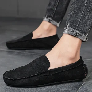 Tendenza pelle scamosciata uomo scarpe casual comfort traspirante slip-on scarpe da guida da uomo moda uomo scarpe pigre mocassini di marca di lusso mocassini 1
