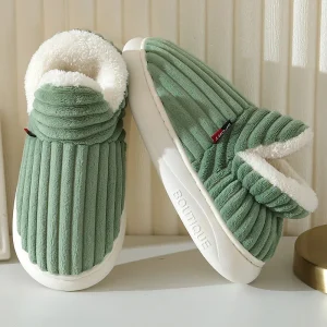 Pantofole con suola morbida Evshine per donna Pantofole in pelliccia da donna moda invernale Pantofole da uomo in peluche pelose calde Scarpe da donna in cotone 1