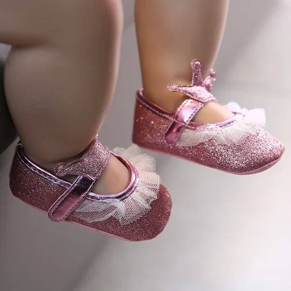 2023 moda estiva neonato scarpe da bambino rosa scarpe con fondo in tessuto antiscivolo ragazza elegante traspirante per il tempo libero scarpe da prima camminata per bambini 6