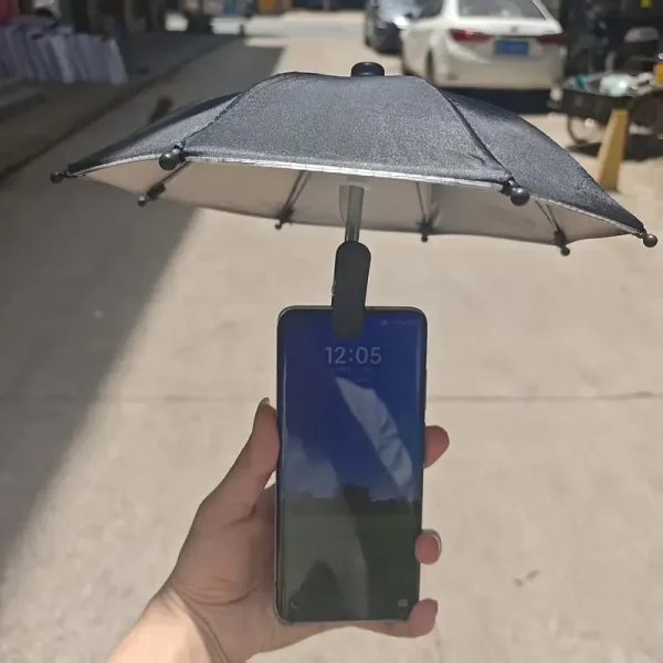 1 pezzo, parasole per telefono cellulare con clip piccola, adatto per spiaggia, fotografia e video, supporto per telefono cellulare per auto 5