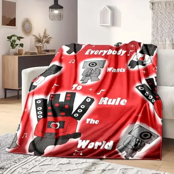 Skibidi Toilet Divertente Coperta di Flanella Coperta Calda di Flanella Adulti 3D Stampato Coperta Uomo Grotta Divano Decorazione di Campeggio Regalo Di Natale 4