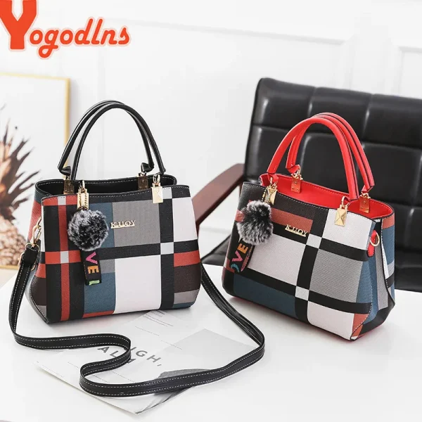 Yogodlns nuova borsa di lusso da donna cuciture borse a tracolla selvagge borsa a tracolla scozzese di marca di marca borse da donna femminili 2