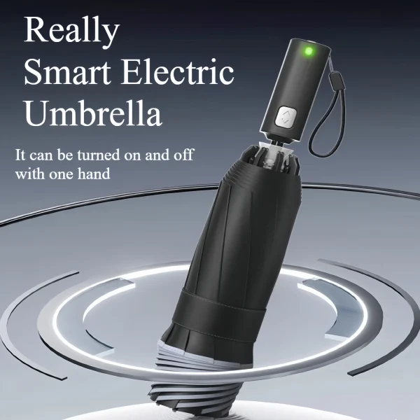Ombrello elettrico intelligente Ombrelli neri avanzati Robusto durevole Ombrello per auto automatico resistente al vento Designer di ombrelli di lusso 3