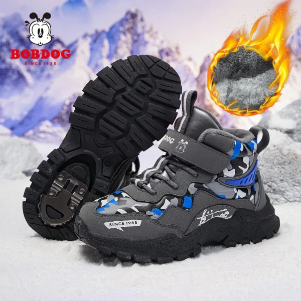 Inverno resistenza al freddo ragazzi ragazze stivali da neve sport all'aria aperta Casual bambini escursionismo velluto addensato stivali di cotone antiscivolo 5