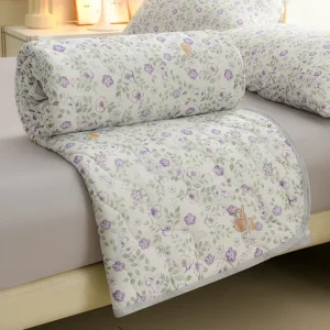 Nuova trapunta primavera estate con stampa floreale Trapunte trapuntate morbide e confortevoli Coperta singola doppia per trapunta da letto Piumino sottile lavorato a maglia 1