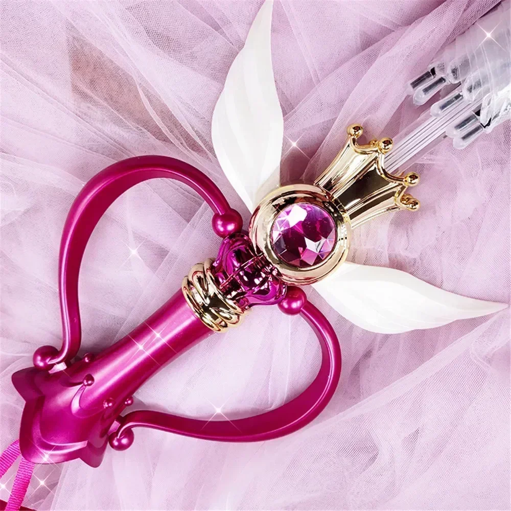 Paraguas trasparente Sailormoon per donne ragazze Sailor Magic Moon Stick Ombrello Ombrelli luminosi Attrezzatura da pioggia Regali per bambini 4
